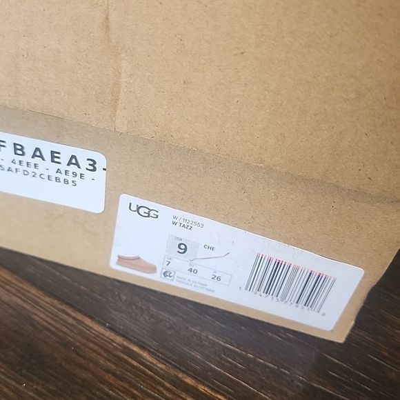 UGG Tazz Platform Shoe Box Storage Cardboard Attached Lid Brown Box Only - Picture 2 of 2